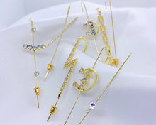 Load image into Gallery viewer, Crystal Moon Arrow Ear Climber