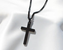 Load image into Gallery viewer, Simple Cross Necklace - BLACK
